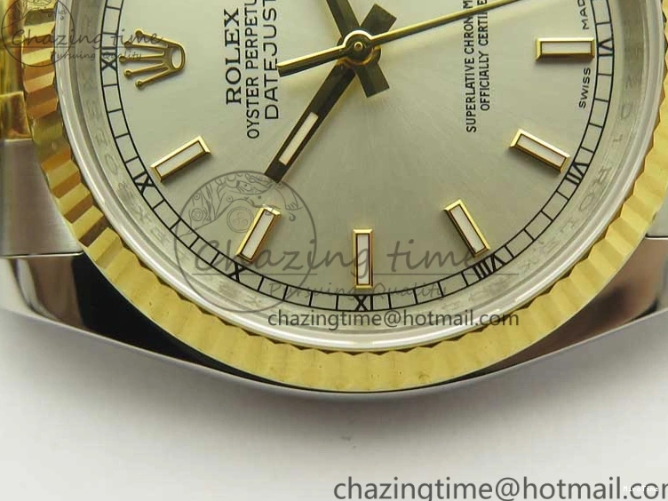 MiroTime 0519 DateJust 36 SS YG 126233 ARF 1:1 Best Edition Silver Dial Stick Markers on SS YG Jubilee Bracelet SH Elegant 3430